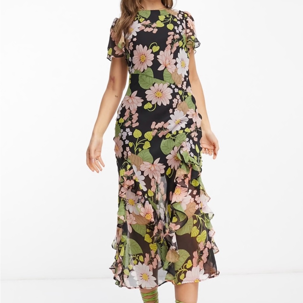 ASOS DESIGN chiffon asymmetric dress